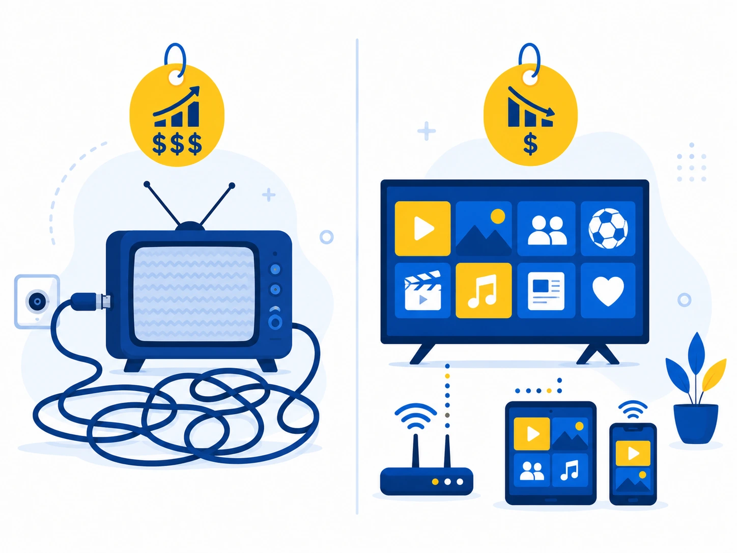 Jämförelse mellan Viking IPTV och traditionell kabel-TV med kanaler och pris