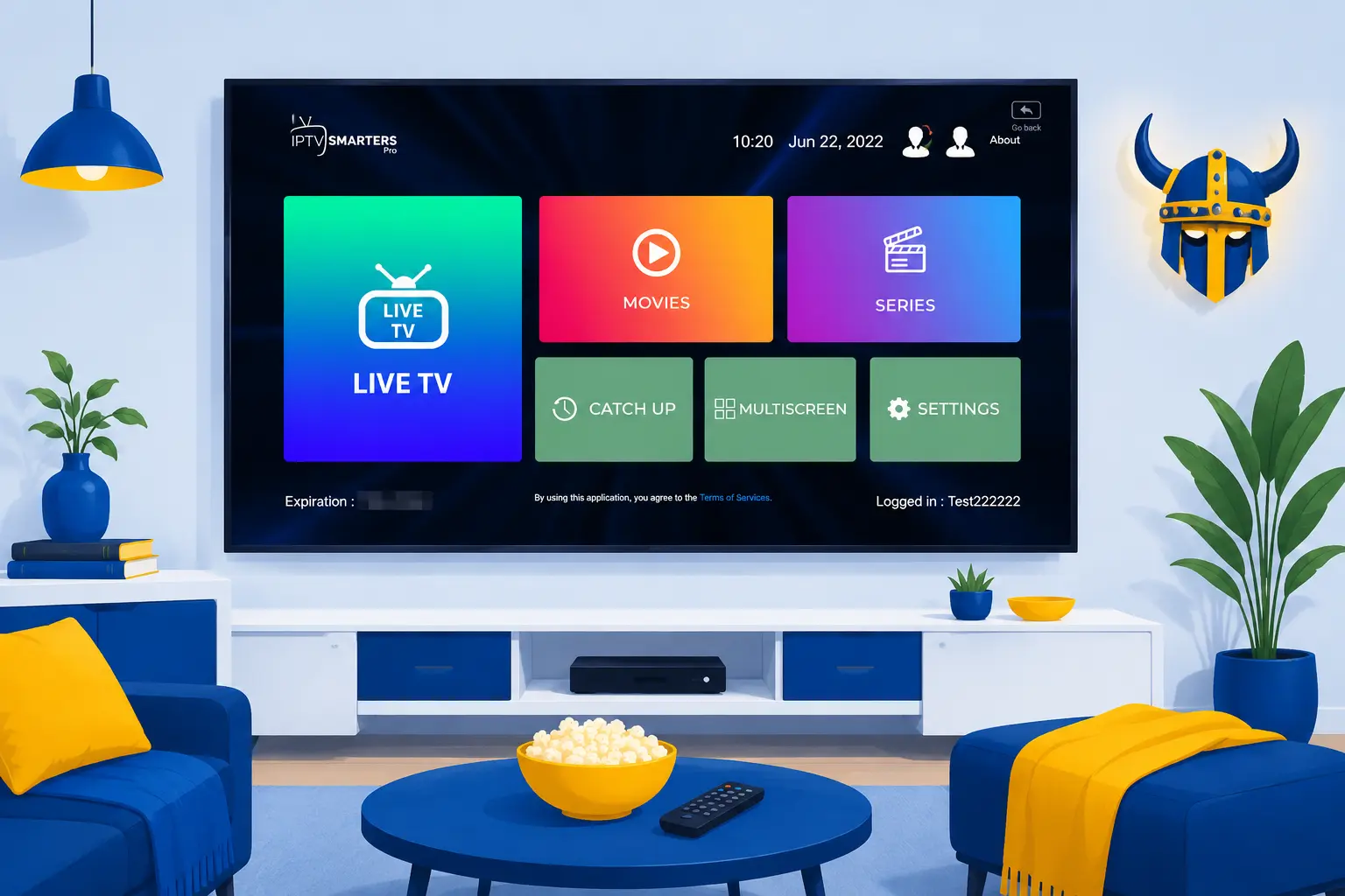 IPTV Smarters Pro-appen som körs på en smartphone och en Smart TV
