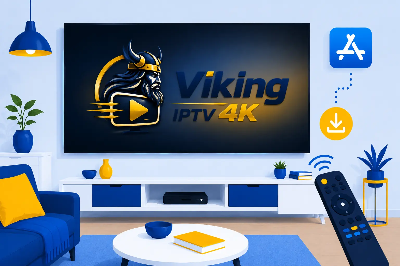 Viking IPTV som streamar kanaler i 4K på en modern Smart TV