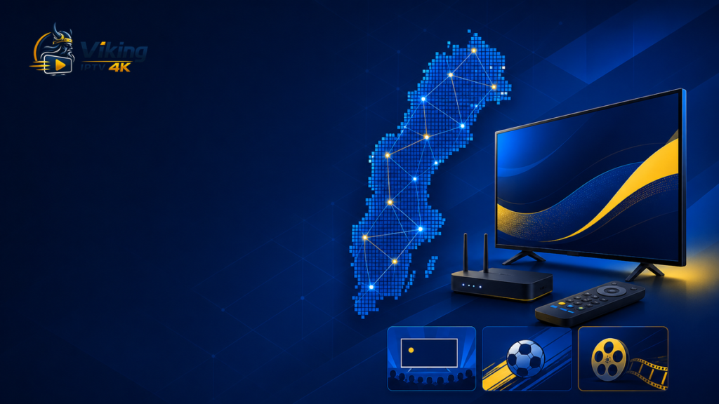 IPTV Sverige 2026 med Sverigekarta, tv, router, sport och film