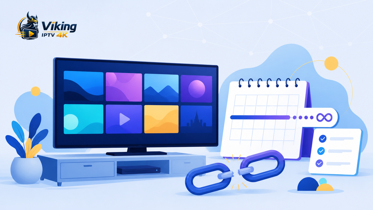 IPTV utan bindningstid i Sverige med tv, öppen kalender, bruten kedja och checklista