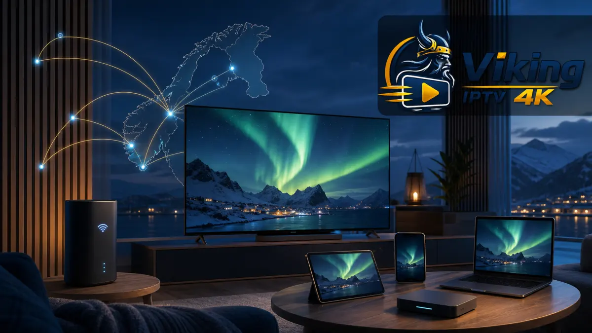 Nordic IPTV guide 2026 med Viking 4K logotyp