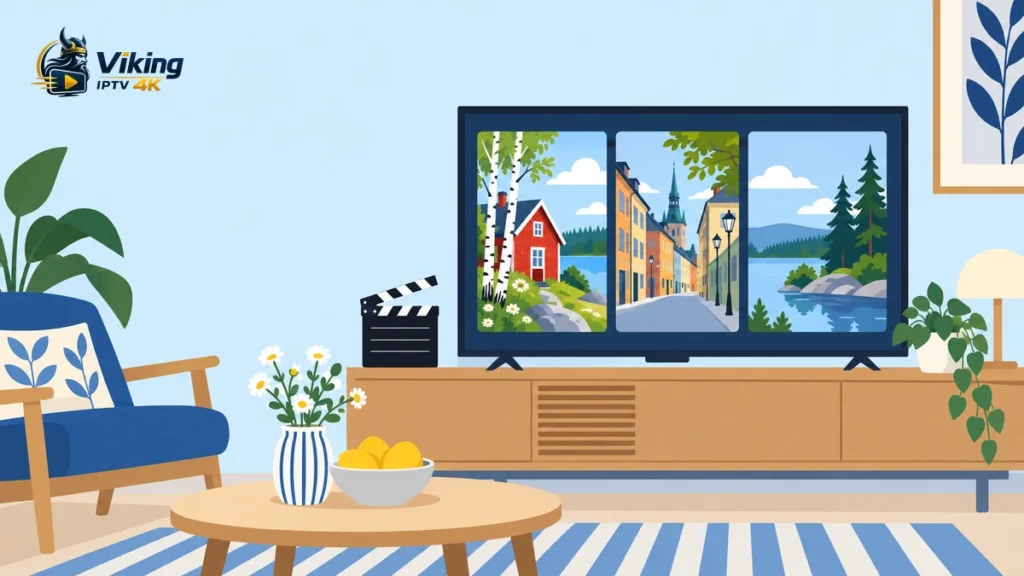 Svenska filmer IPTV med filmval, svenska landskap, tv och filmklappa